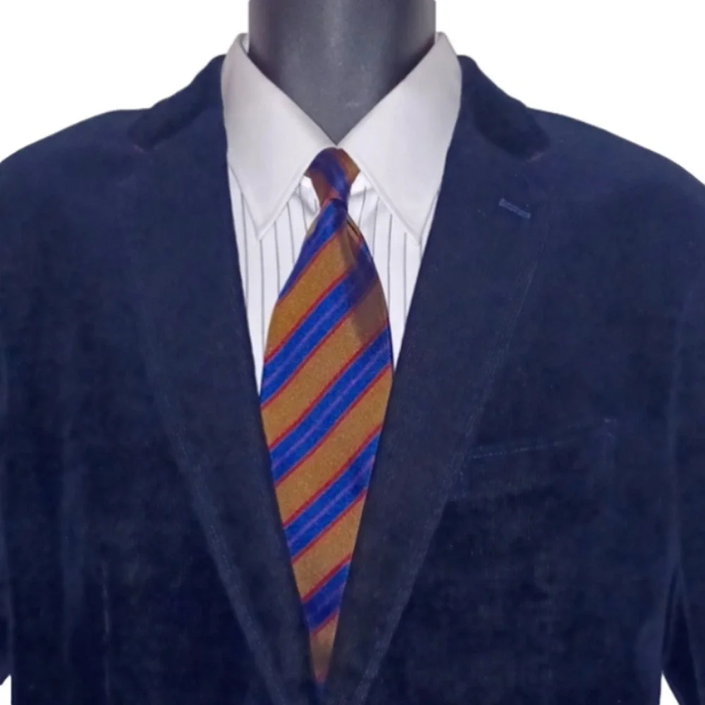 BANANA REPUBLIC Blue, Red and Brown Striped Necktie